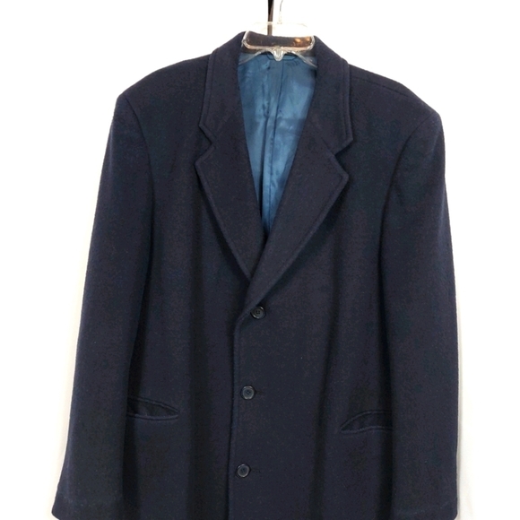 VINTAGE CASHMERE AND WOOL LONG TRENCH COAT SZ 44 - Picture 2 of 15